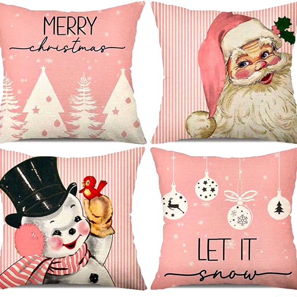 New Pink Christmas “Merry Christmas” Accent Pillow Cover - Picture 6 of 8